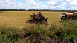 ГНБ прокол под дорогой через поле, округ г. Саранск, бурение пилотной скважины