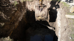 ГНБ прокол, Саранск, заводская территория, завершение бурения пилотной скважины